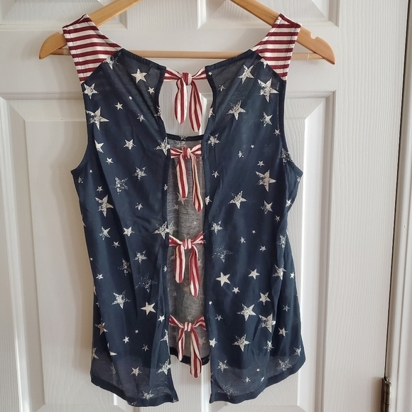 Altar'd State Stars and Stripes tied back tank Womens size Small - Picture 2 of 5